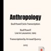 Anthropology - Bud Powell Solo - Transcription by Arnaud Quercy